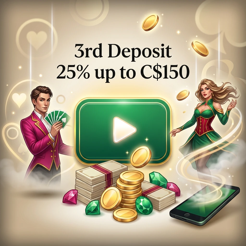 3rd Deposit 25% up to C$150